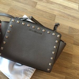 Michael Kors Selma Studded Saffiano Leather Bag